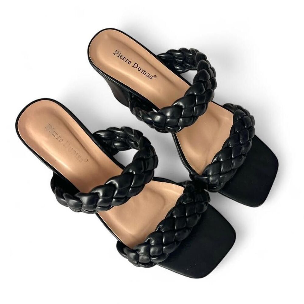 Pierre Dumas black braided sandals